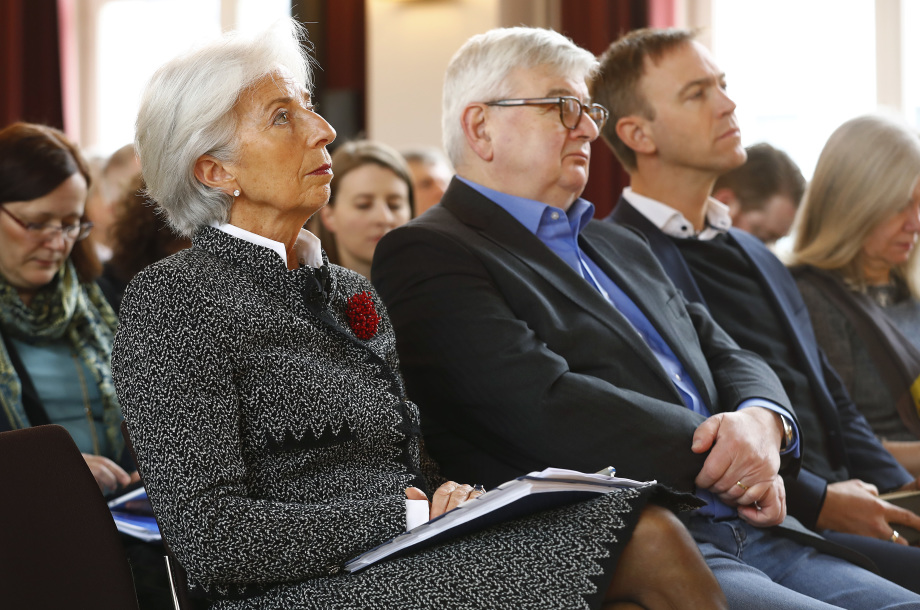 Christine Lagarde, Direktorin des IWF, und Joschka Fischer, ehemaliger Außenminister