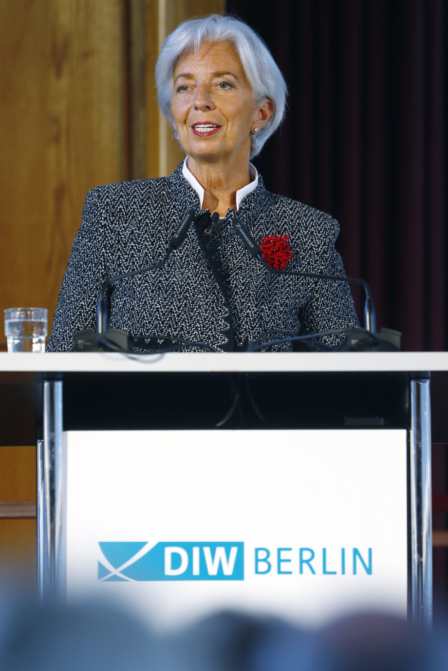 Christine Lagarde, director of the IMF, lectures about "Strengthening the Euro Area Architecture"; Europe Lecture 2018