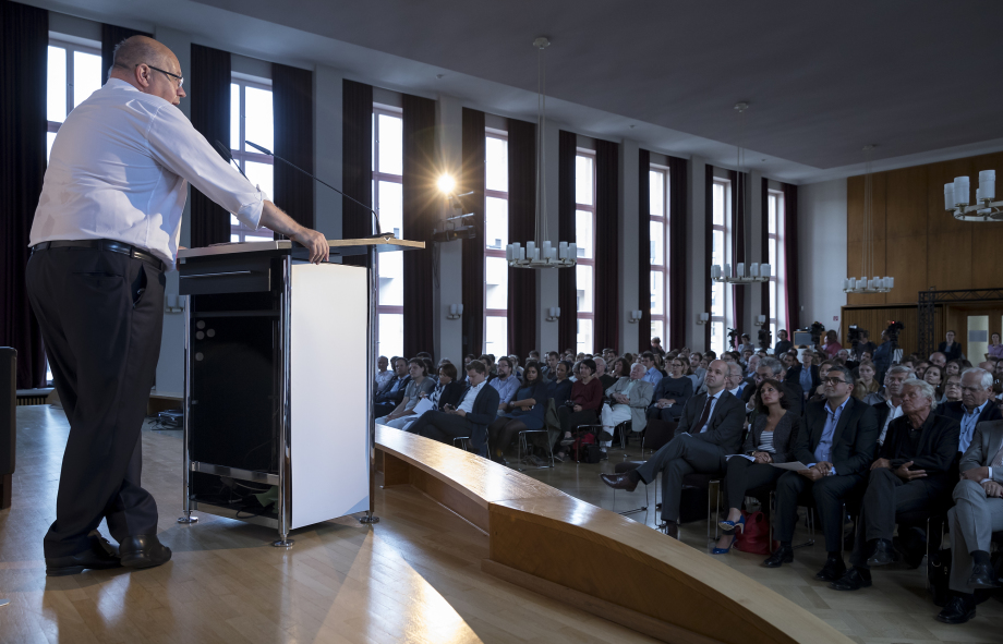 Im Auditorium Friedrichstraße waren alle Plätze belegt. ; Berliner Reden zur Integrationspolitik mit Peter Altmaier am 22. August 2017 im Auditorium Friedrichstraße