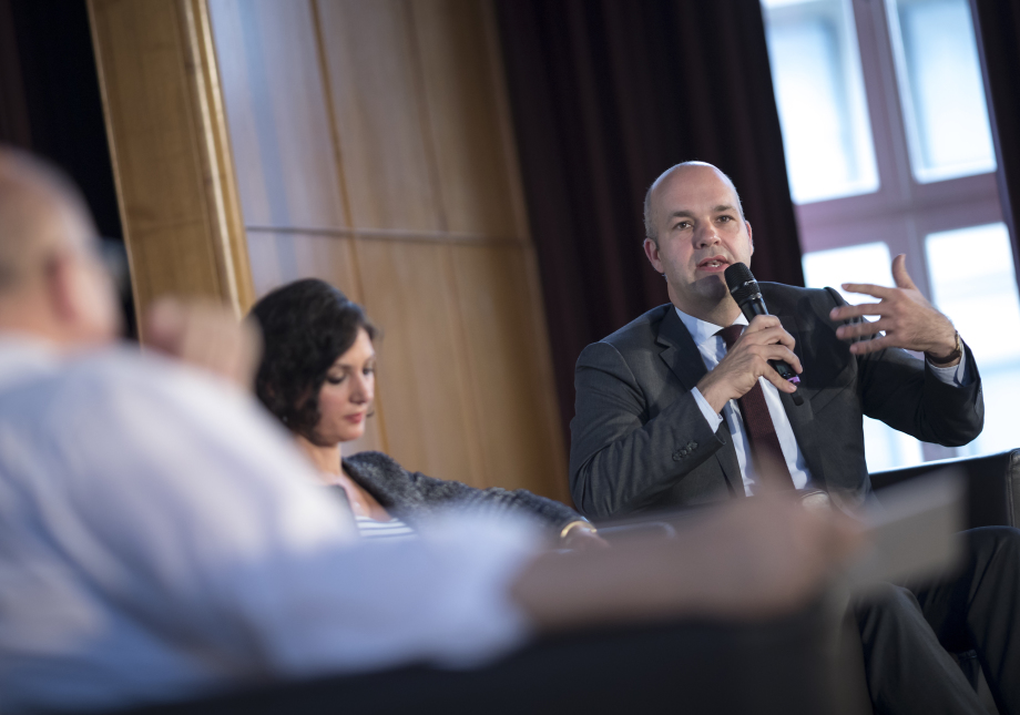 DIW-Präsident Marcel Fratzscher im Gespräch mit Naika Foroutan und Peter Altmaier.; Berliner Reden zur Integrationspolitik mit Peter Altmaier am 22. August 2017 im Auditorium Friedrichstraße