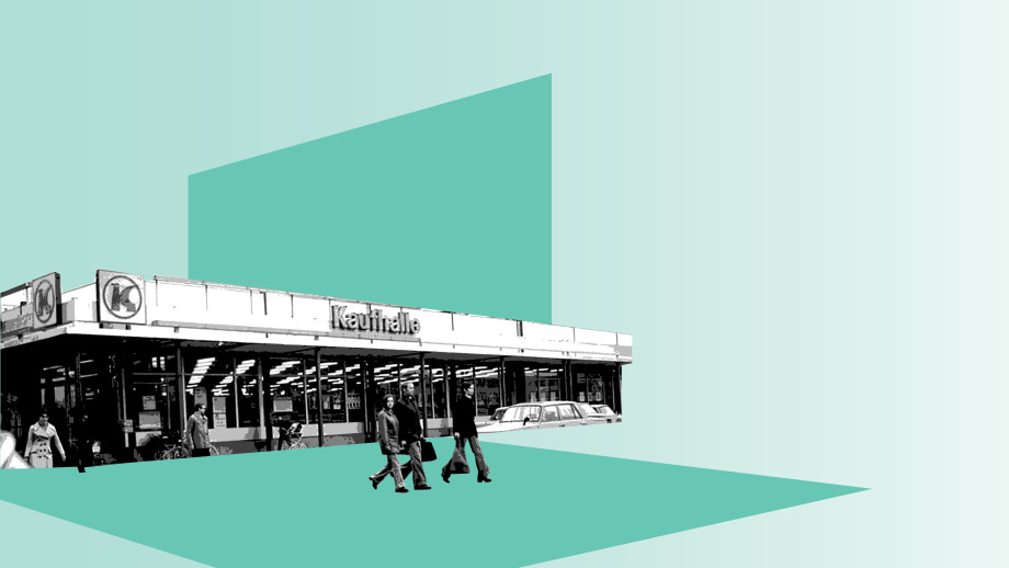 Eine Konsum Kaufhalle in Dresden Johannstadt in den 1980er Jahren.; dekorativ