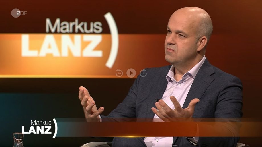 Auf dem Bild ist DIW-Präsident Marcel Fratzscher im Gespräch bei Markus Lanz am 25. April 2024 im ZDF zu sehen. 