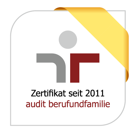 Auf dem Bild ist das Logo des Audit Beruf und Familie zu sehen, dass das DIW Berlin seit 2011 inne hat. 
